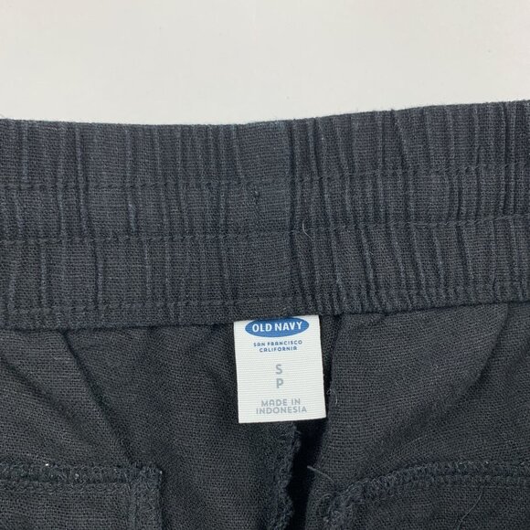 Old Navy Black Linen Blend Pull On Shorts S - Picture 2 of 4